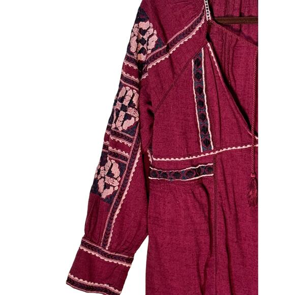 Free People OB847319 All My Life Embroidered Smocked Dress Size Med - Picture 7 of 8